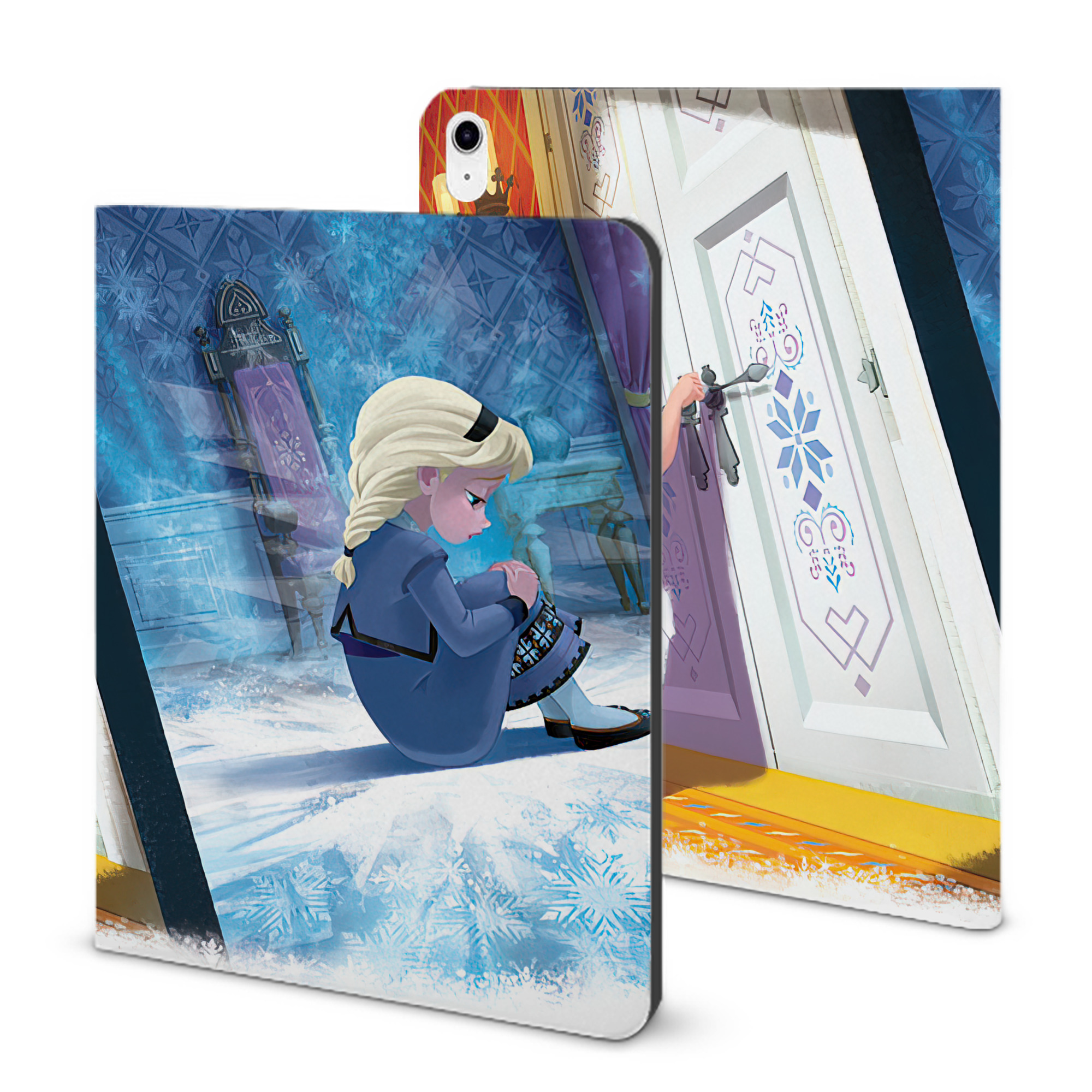 （画像用） アナと雪の女王 アンナ エルサ Frozen Anna Elsa IPad ケース ブック型 PUレザー TPU 耐衝撃 軽量 薄型 ペン収納なし 全面保護 IPad 各モデル対応